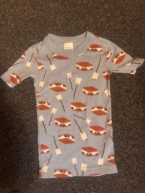 Hanna Andersson Light Blue S'mores & Marshmallow Short Sleeve Tee size 5